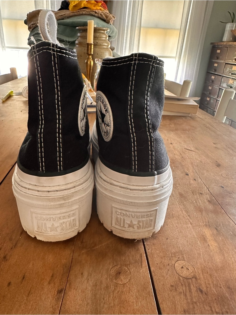 Converse Black and White Platform Chuck Taylor High-Top Sneakers women’s size 7 - Picture 5 of 8